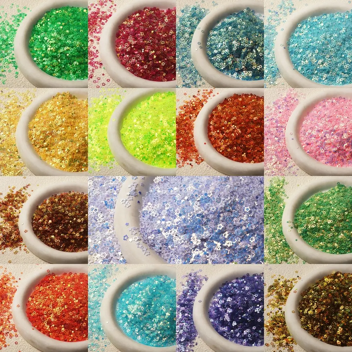 10g Star Sequins Glitter Manicure Decor Golden Hollow Five-Pointed Star Polymer Clay Sequin Nail Art DIY Glue Jewelry Filler