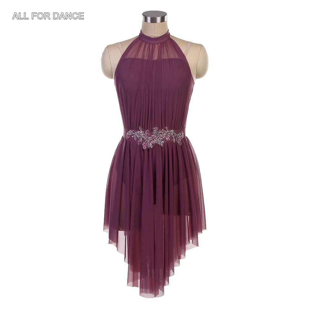 25136 Tutú de Ballet Gris Púrpura con Corpiño de Spandex para Adultos y Niñas, Vestuario de Danza Lírica/Contemporánea/Ballet, Faldas de Baile