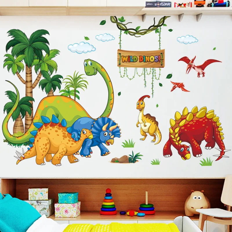 Dinosaur World Removable PVC Wall Sticker Room Living Room Bedroom Beautification Decoration Moisture-proof Anti Fouling Sticker