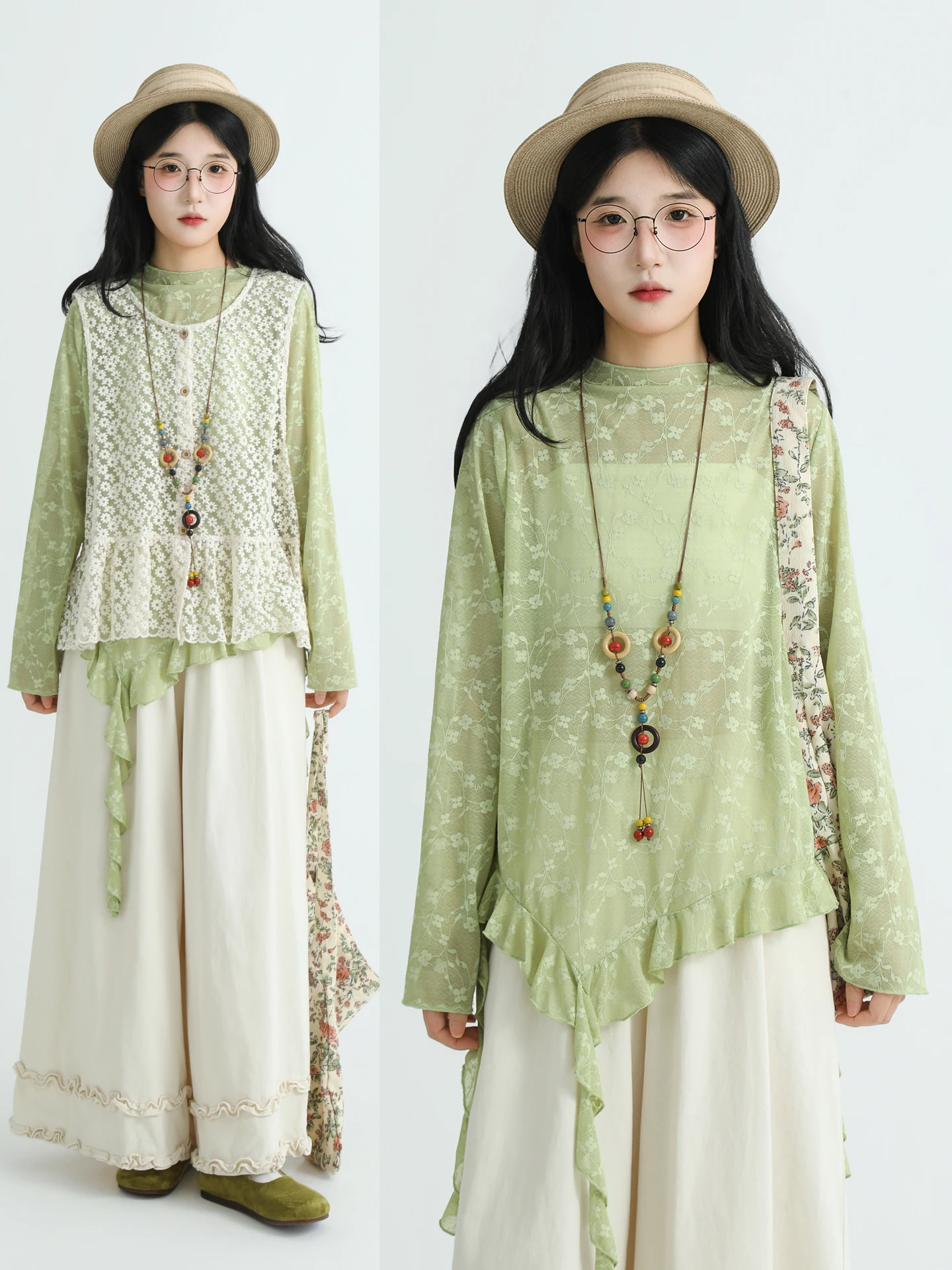 

Женская хлопковая футболка Boeren с круглым вырезом, цветочной вышивкой, длинным рукавом, свободного кроя, с поясом, весенняя коллекция