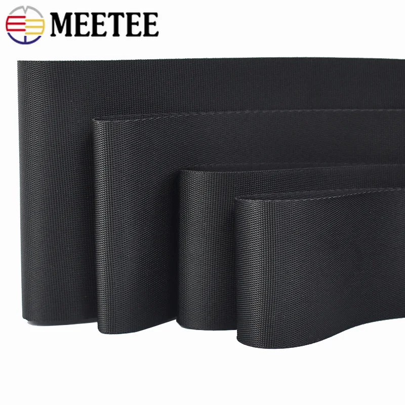 10M 0.7mm Thick 10-100mm Nylon Webbing Band Black Shoulder Bag Strap for Pet Collar Luggage Belt Sling Ribbon Sewing Accessories