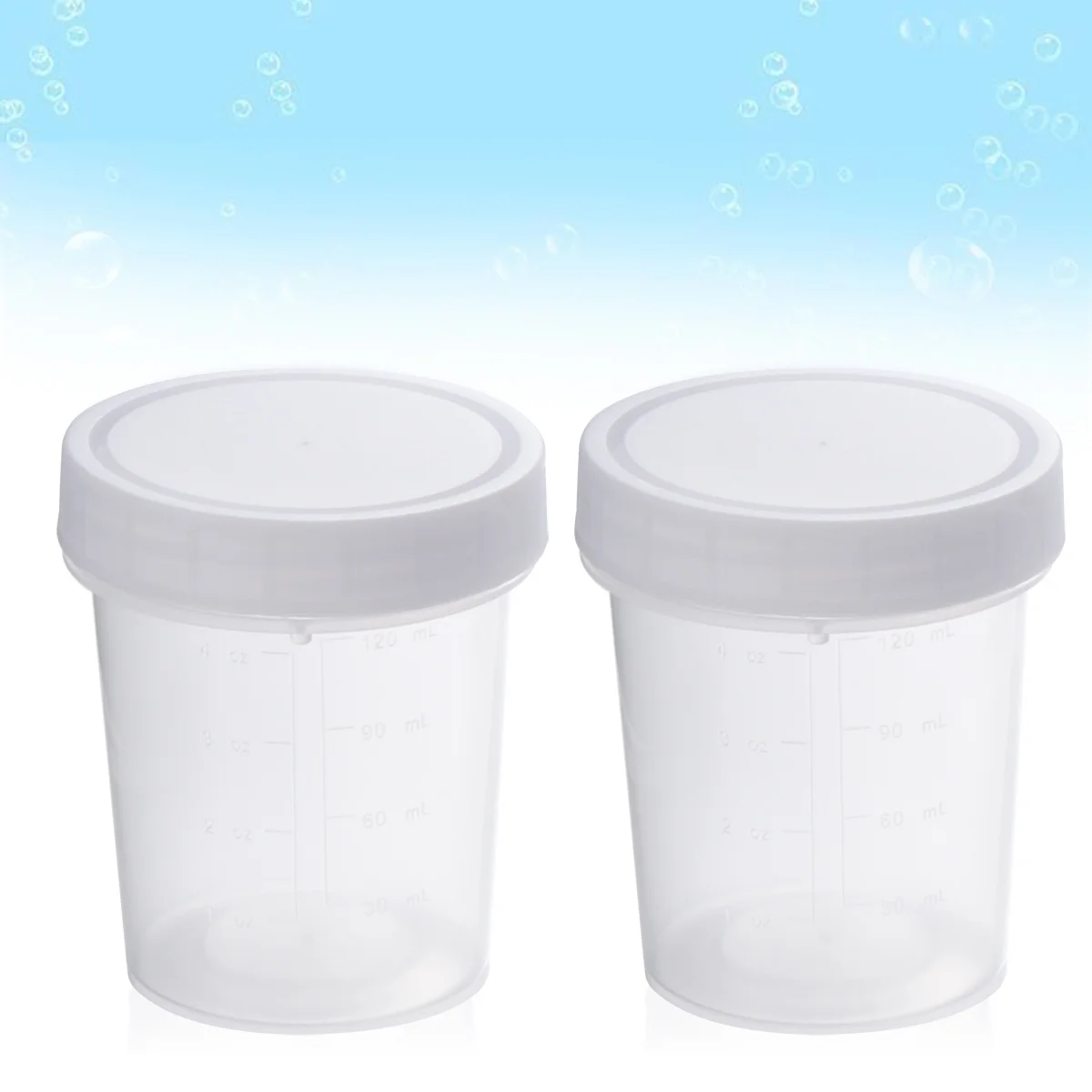 

2pcs 120Ml Specimen Cups Leak-Proof Plastic Sample Containers For Urine Medical Testing Disposable Cytology Histology Lab Use