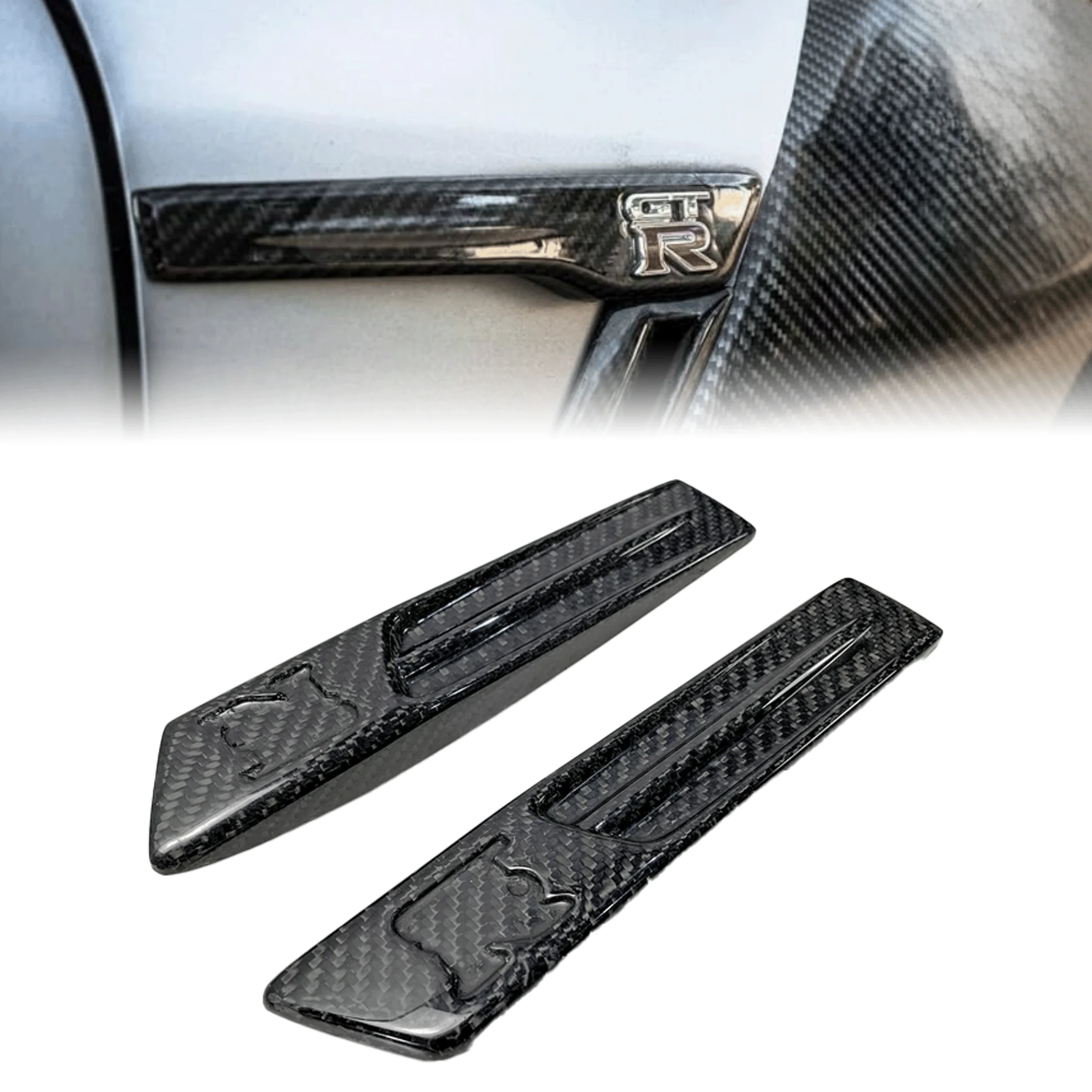 

suitable for Nissan R35 GTR Logo Front Fender Emblem Placement