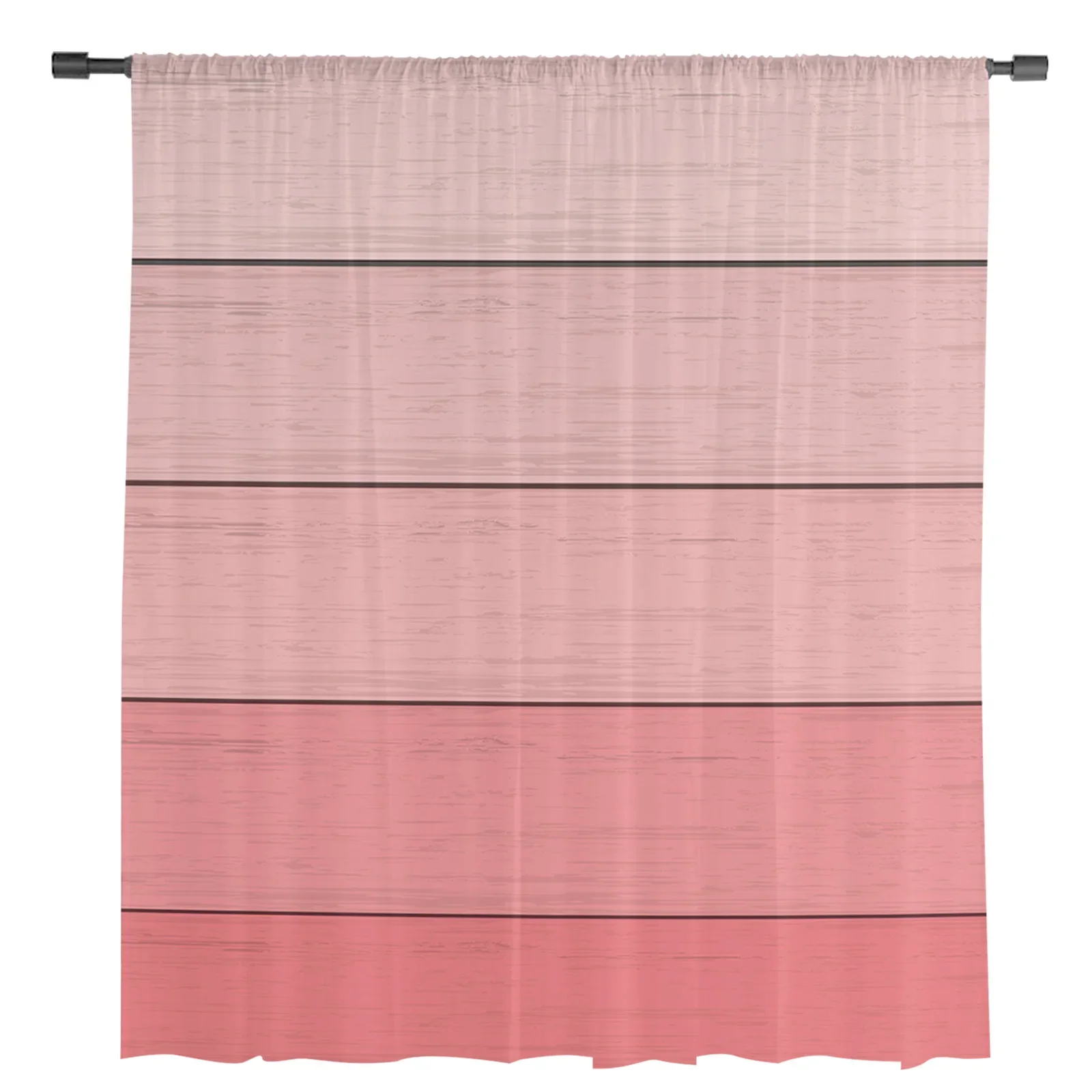 Wood Grain Pink Gradient Sheer Curtains for Bedroom Living Room Decoration Window Curtain for Kitchen Tulle Voile Organza Drapes