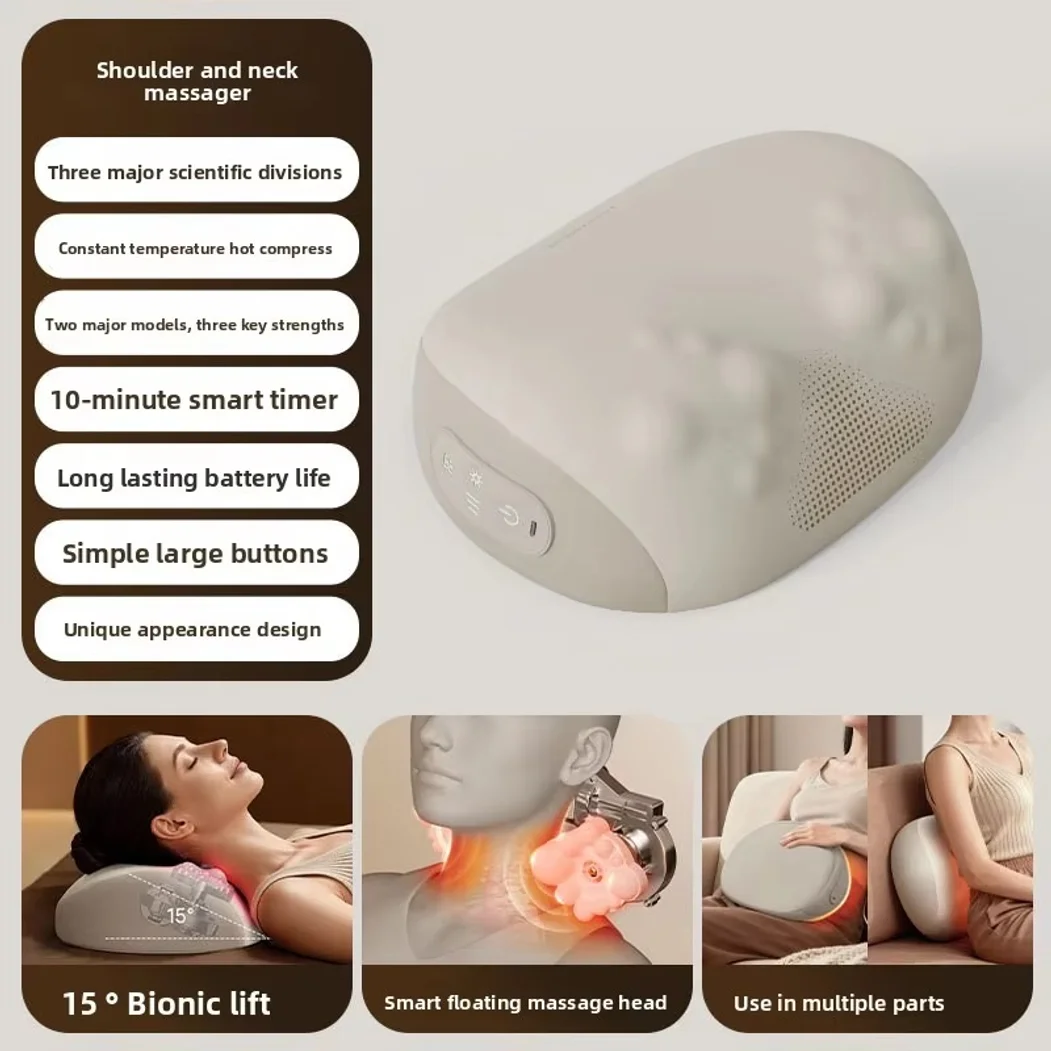 2026 Cervical Massage Pillow Shoulder and Neck Multifunctional Heating Kneading Trapezius Hot Compress Massager
