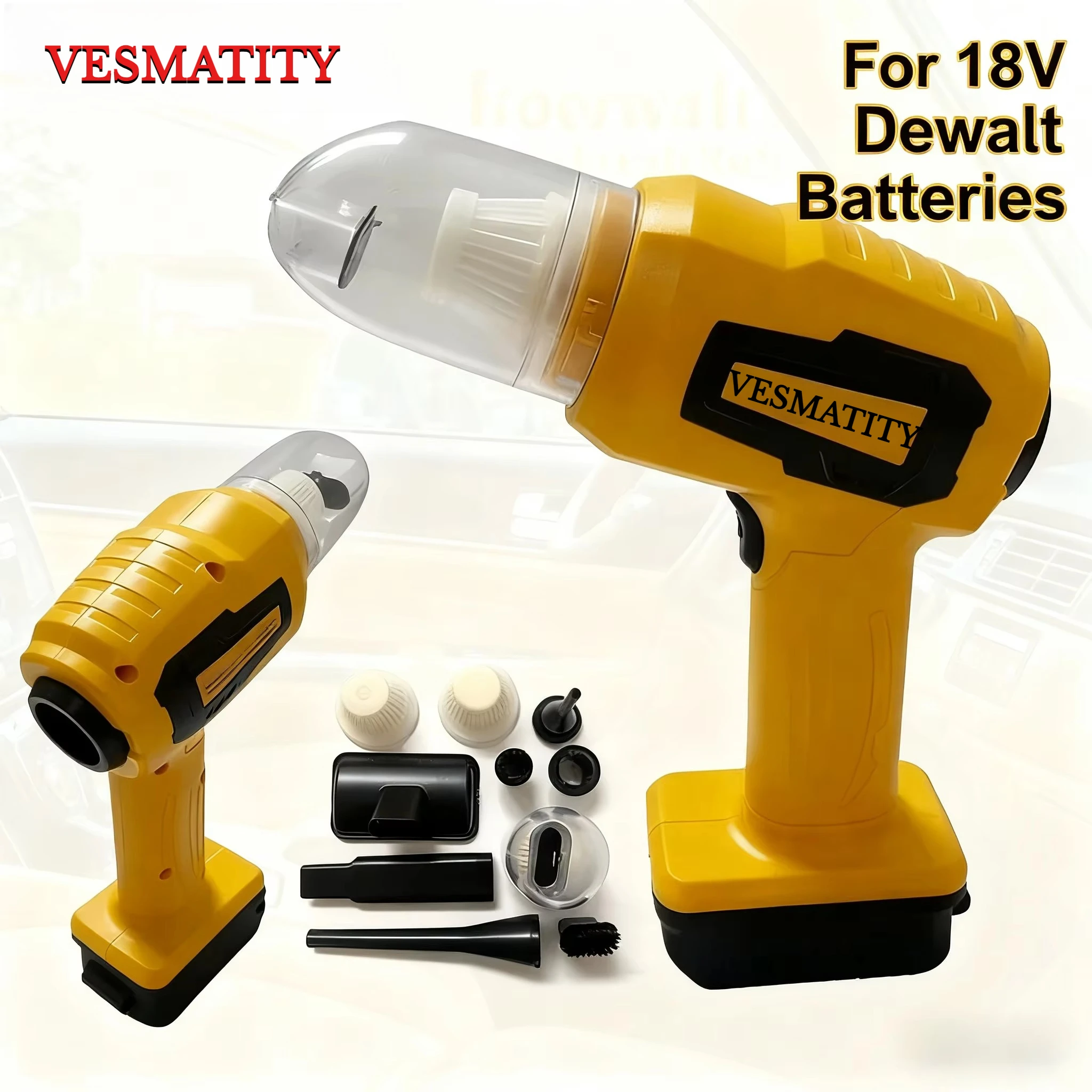 Handheld Car Vacuum Cleaner Cordless with Multi-Nozzles 2-In-1 Vacuum Cleaner and Air Duster for 18-20V Battery