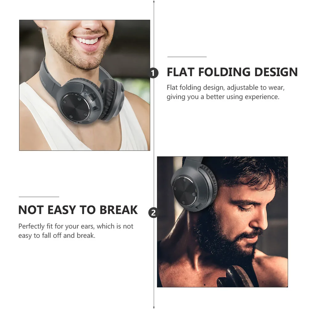 

Earphones Wireless Headset Gaming Music Sports Adjustable Foldable Design 3D Surround Bass 10M Transmission Distance