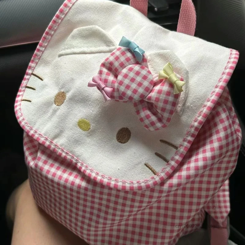 Sanrio Hello Kitty haftowany wzór plecak styl japoński Trend w modzie torba na ramię śliczna słodka Y2k dziewczyna Vintage torba na co dzień