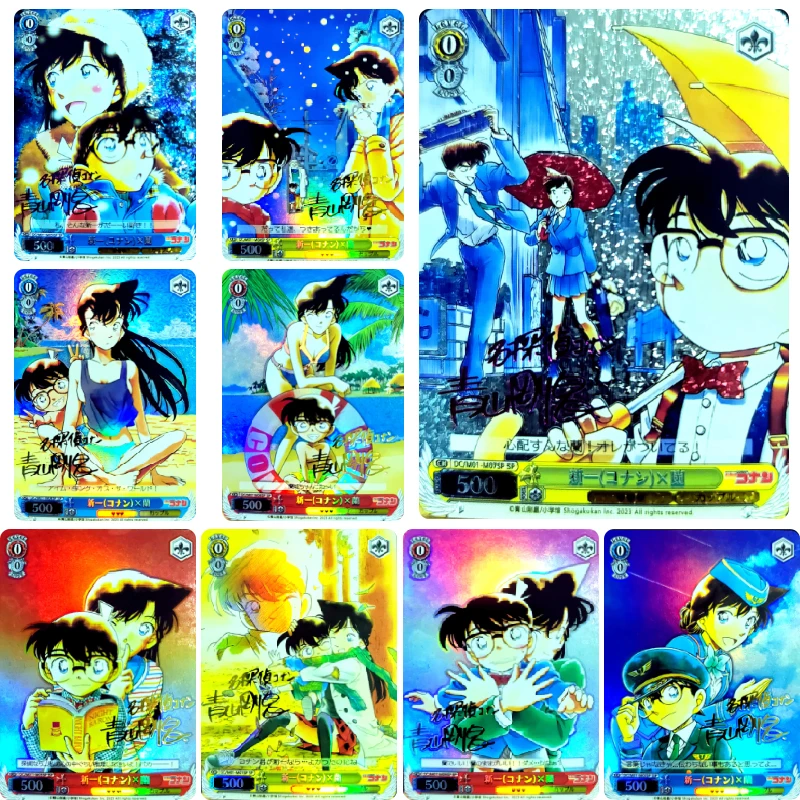 

Detective Conan Mouri Ran Conan Edogawa Kudou Shinichi DIY Homemade Bronzing Game Toys Collection Card Christmas Birthday Gift