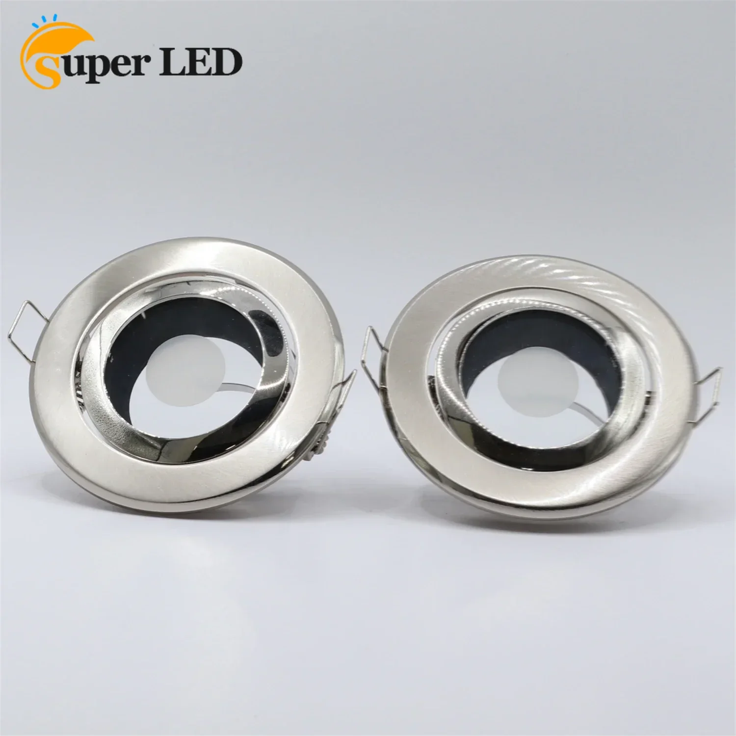 

2pcs Round Dustproof IP44 Led Light Frame Recessed Spotlight Mounting Frame MR16 GU10 Base Socket Lighting Fixture