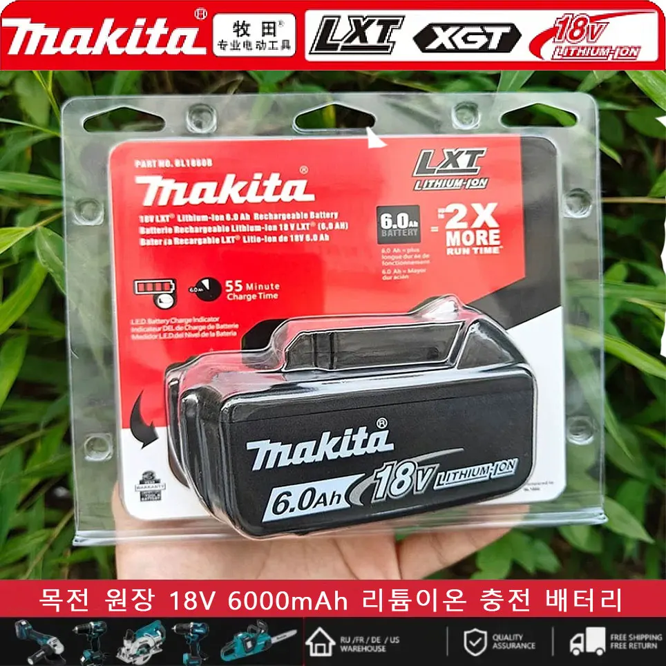 Genuine Makita 18V battery 6Ah rechargeable electric tool battery 18V Makita LED lithium ion replacement LXT BL1860B BL1860 BL1850