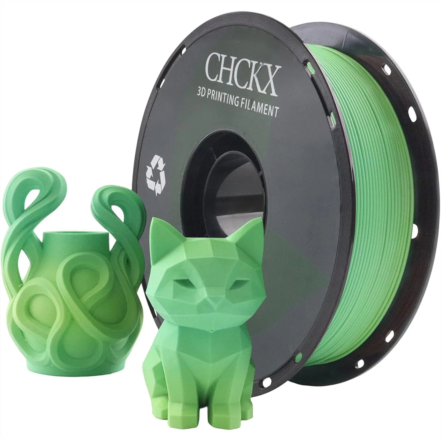 

Matte Rainbow PLA 1.75mm 1KG Spool, Fast Color Changing Gradient Filament for FDM 3D Printers, Summer Green