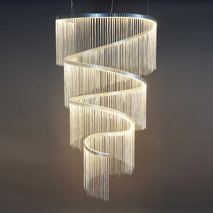 Modern LED Line Lamp Wedding Props Decoration Hall Fringe Pendant Light Event Party Decorative Ceiling Chandelier