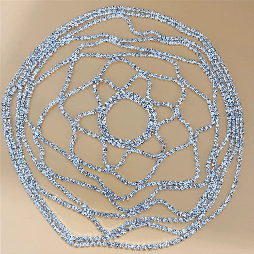 2024 Hollow Wedding Rhinestone Head Chain Mesh Headpiece Bridal Jewelry Crystal Headband Head Cap Hat Luxury Hair Accessories