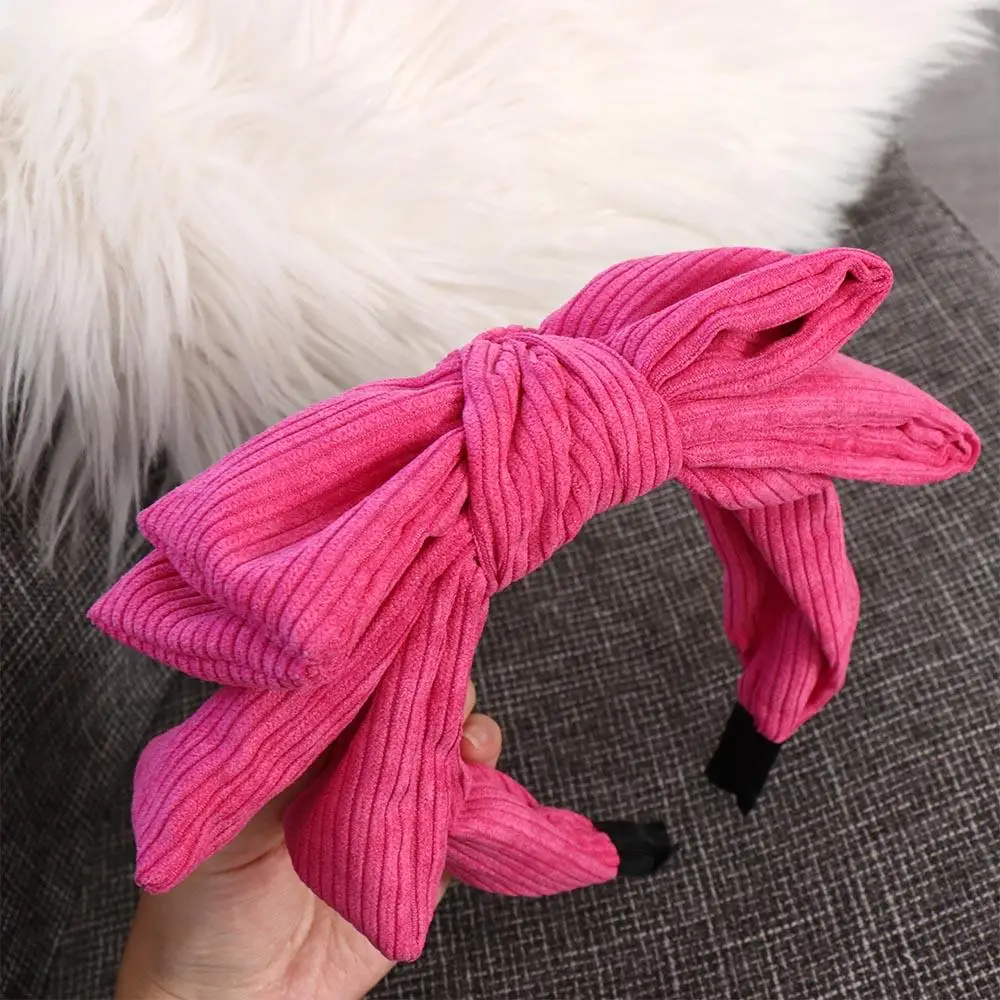 

Модная вельветовая повязка на голову с галстуком-бабочкой, большой однотонный обруч для волос с галстуком-бабочкой, широкие аксессуары для волос, повязка для мытья лица, макияж