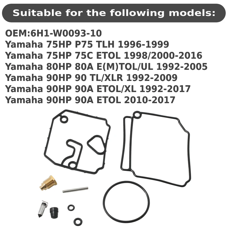 Carburetor repair kit For Yamaha 75HP 80HP 90HP P75 75C 80A 90 90A TLH ETOL E(M)TOL/UL TL/XLR 6H1-W0093-10