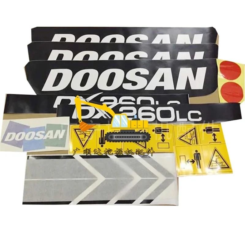 For Excavator Parts Doosan Daewoo Sticker DX60/120/150/260/300/380LC Full Vehicle Sticker Logo Model Sticker