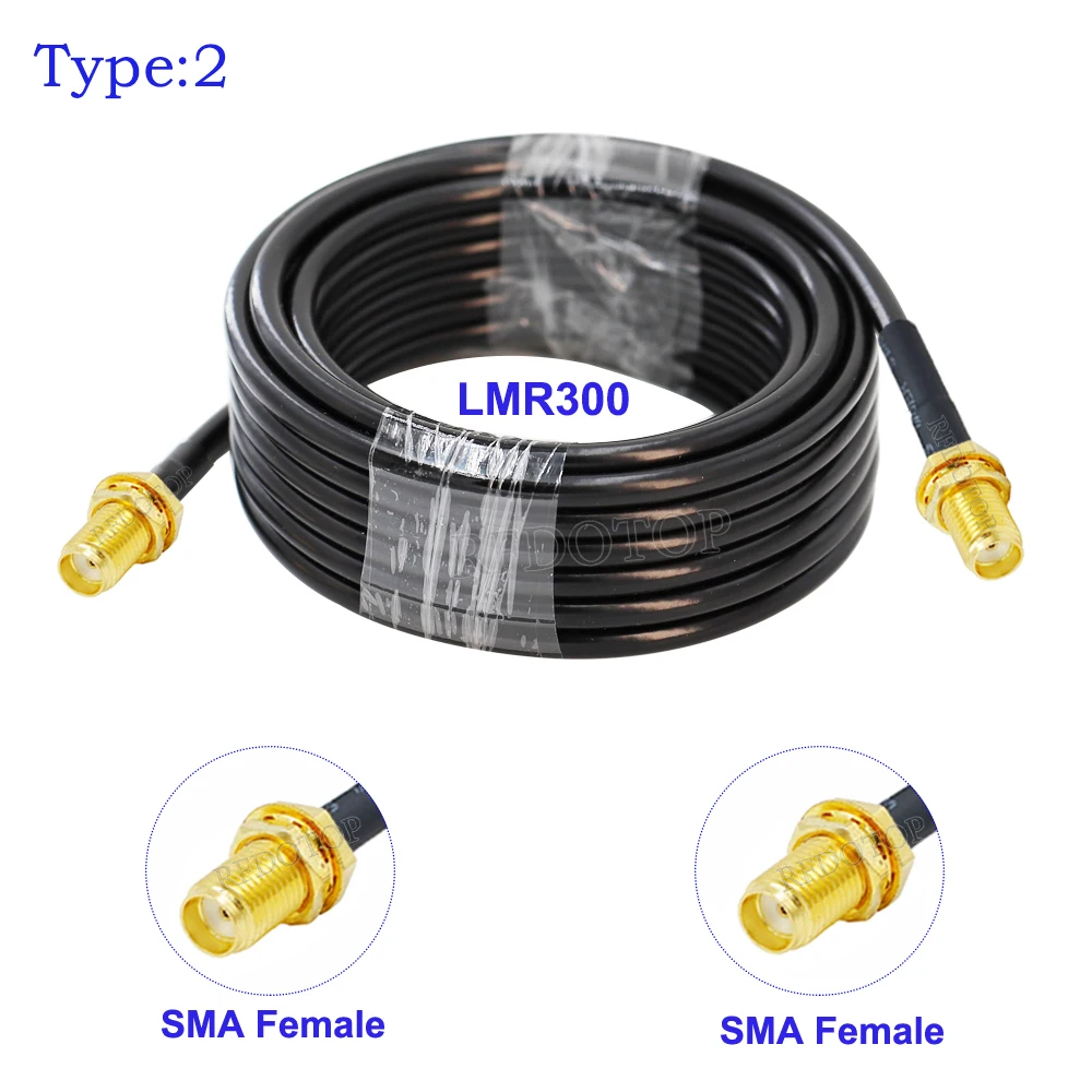 LMR-300 50-5 SMA Male Plug to SMA Female Connector WiFi Antenna Extension Cord LMR300 50 Ohm RF Coaxial Pigtail Jumper Cable