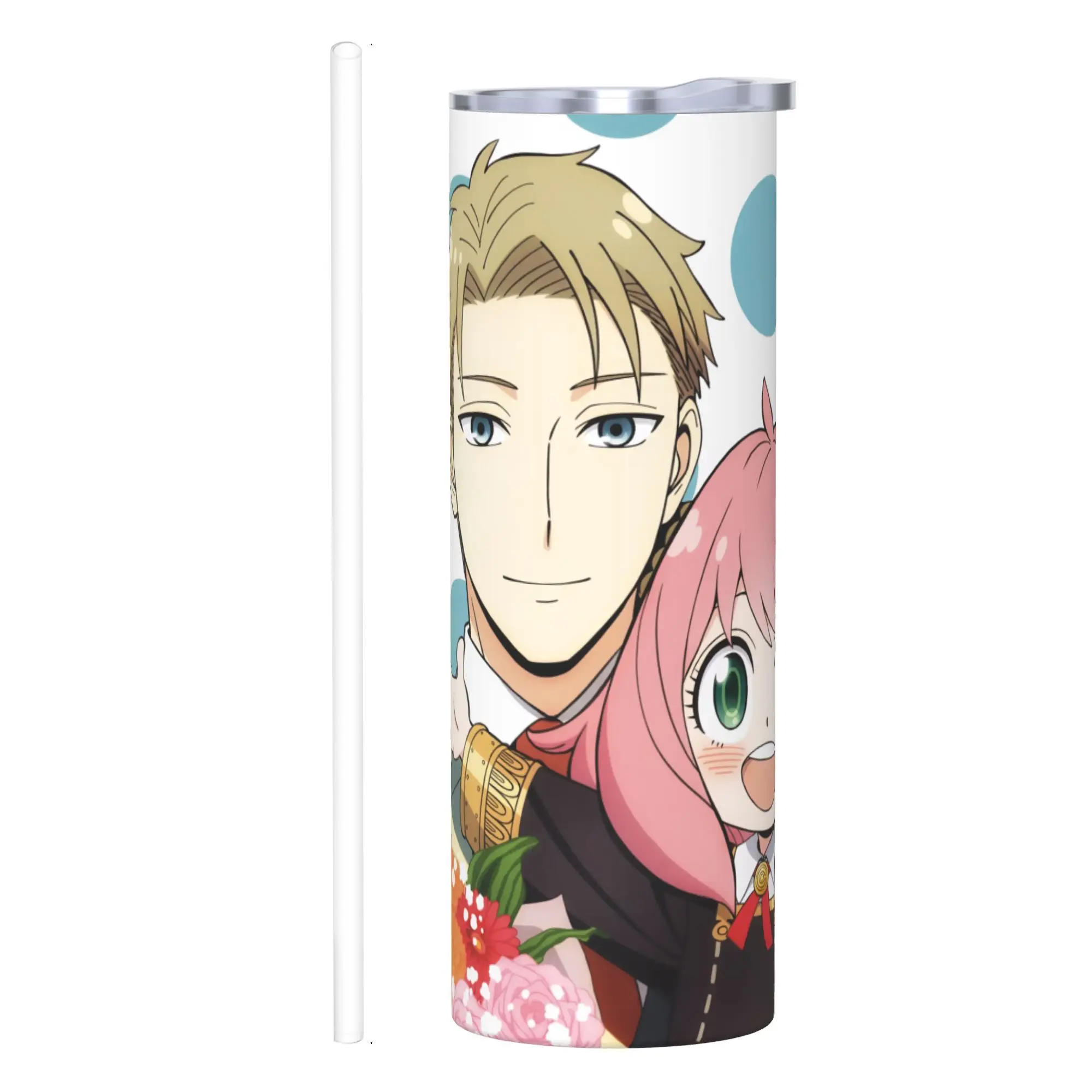 

Stainless Steel 20oz Anime Insulated Cup, Spy X Family Bottle Stainless Sport Outdoor Double Wall Insulated Bottles with Straw ​ ​