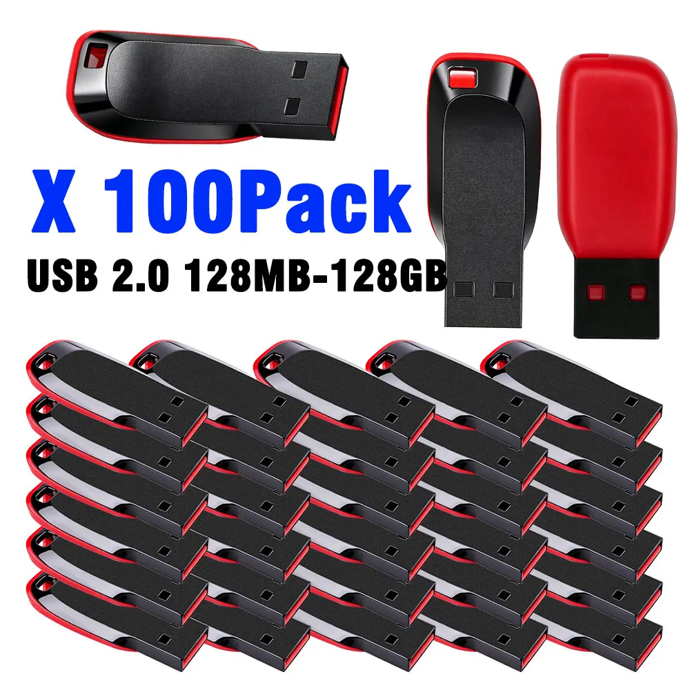 100 шт./лот USB 2.0 флешки для бизнес-подарков, 64 ГБ, 32 ГБ, 16 ГБ, 8 ГБ, 4 ГБ, пластиковые USB-накопители, флеш-накопи