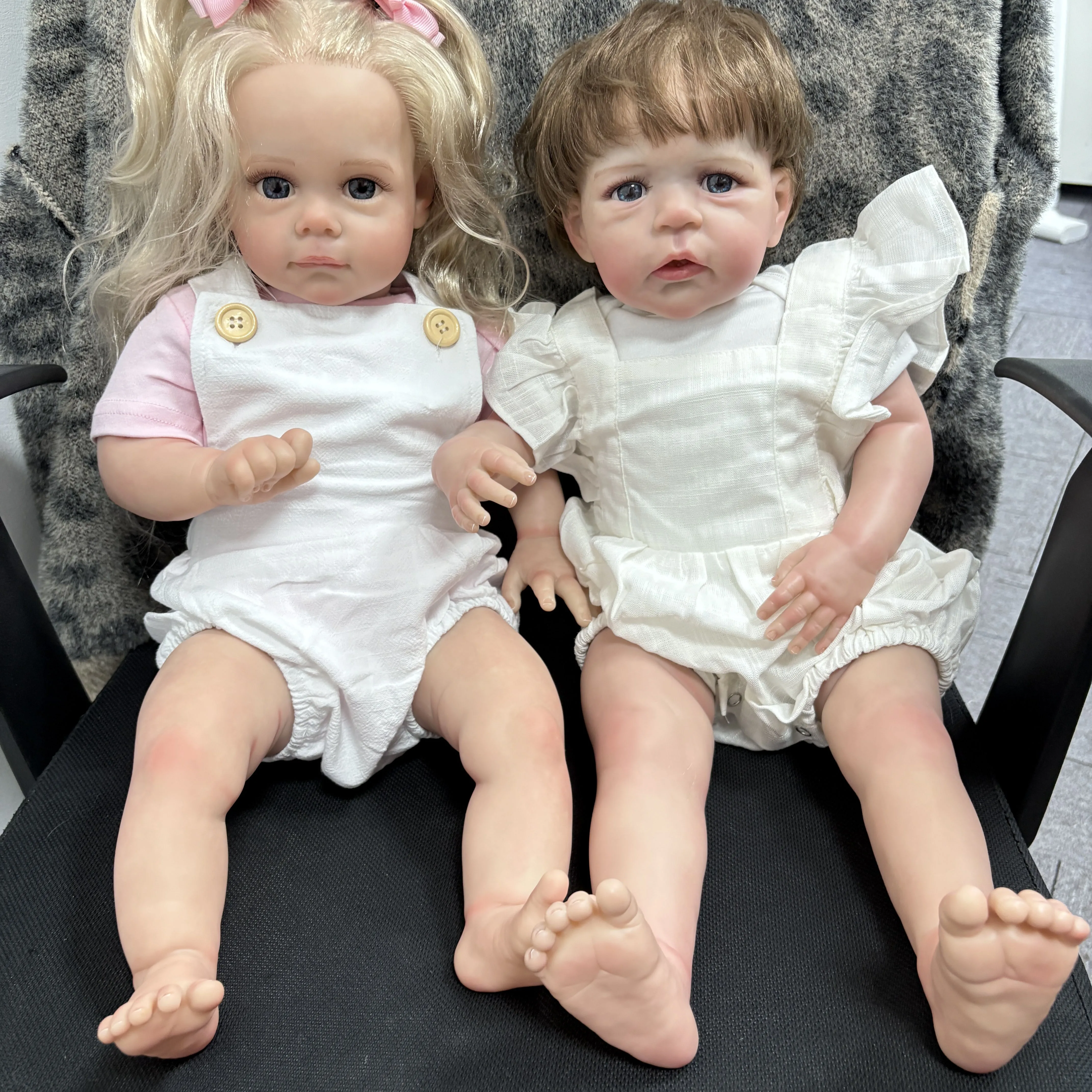 24inch Maggi/Sandie Soft Cotton Body Lifelike Reborn Doll Multiple Layers Painting 3D Skin Visible Veins With Hand Root Hair
