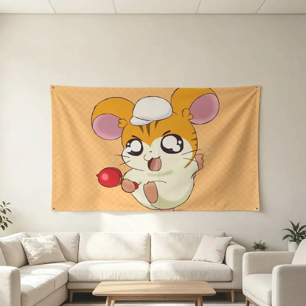Hamtaro CARTOON Hamster Flags Wall Hanging Tapestry Outdoor Garage Room Decorative flag Background Blanket