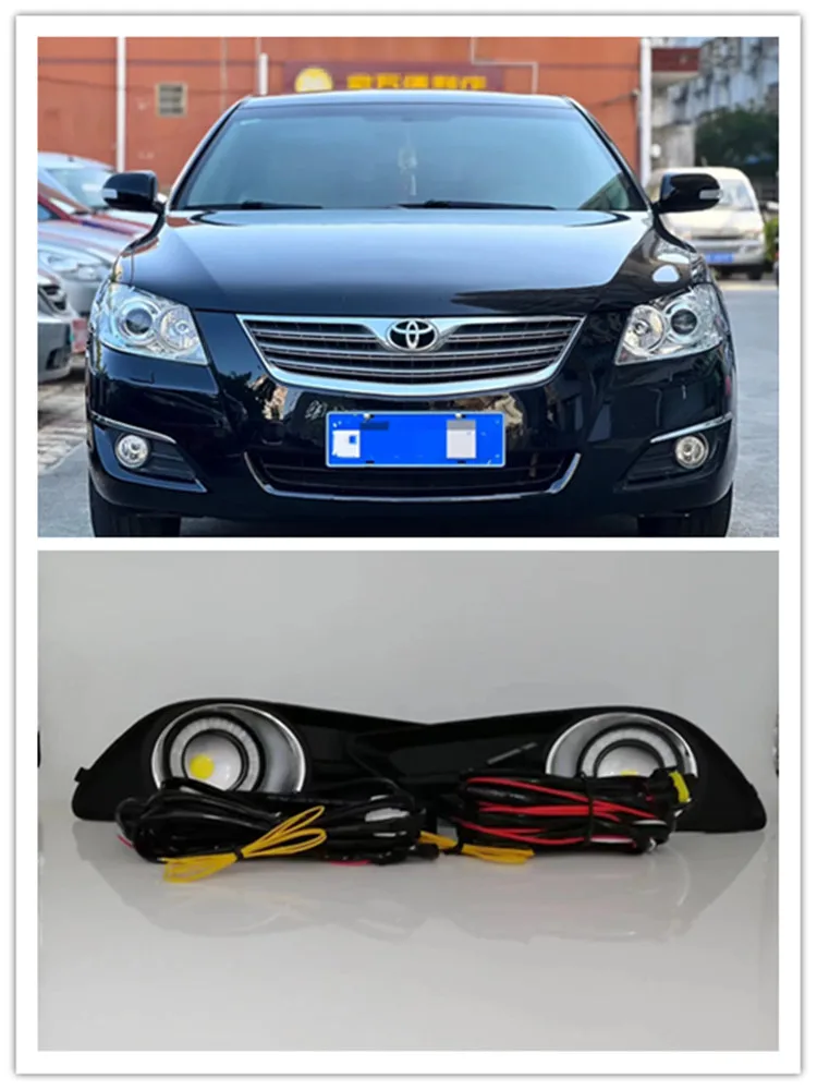 

LED Fog Lights Assembly For Toyota Camry Asia Type 2006 2007 2008 Front Bumper Fog lamp Replacement Angel Eye Daylight Kit