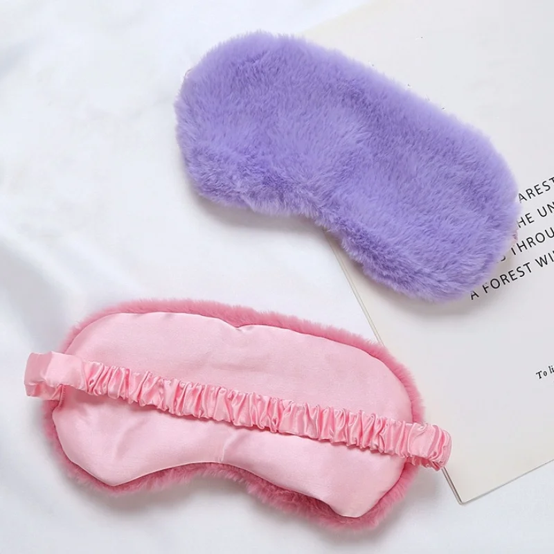 Soft Hairy Sleeping Mask Super Blocking Light Eye Mask Comfortable Travel Sleeping Aid Eyepatch Eye Shade Cover for Yoga Nap image 3