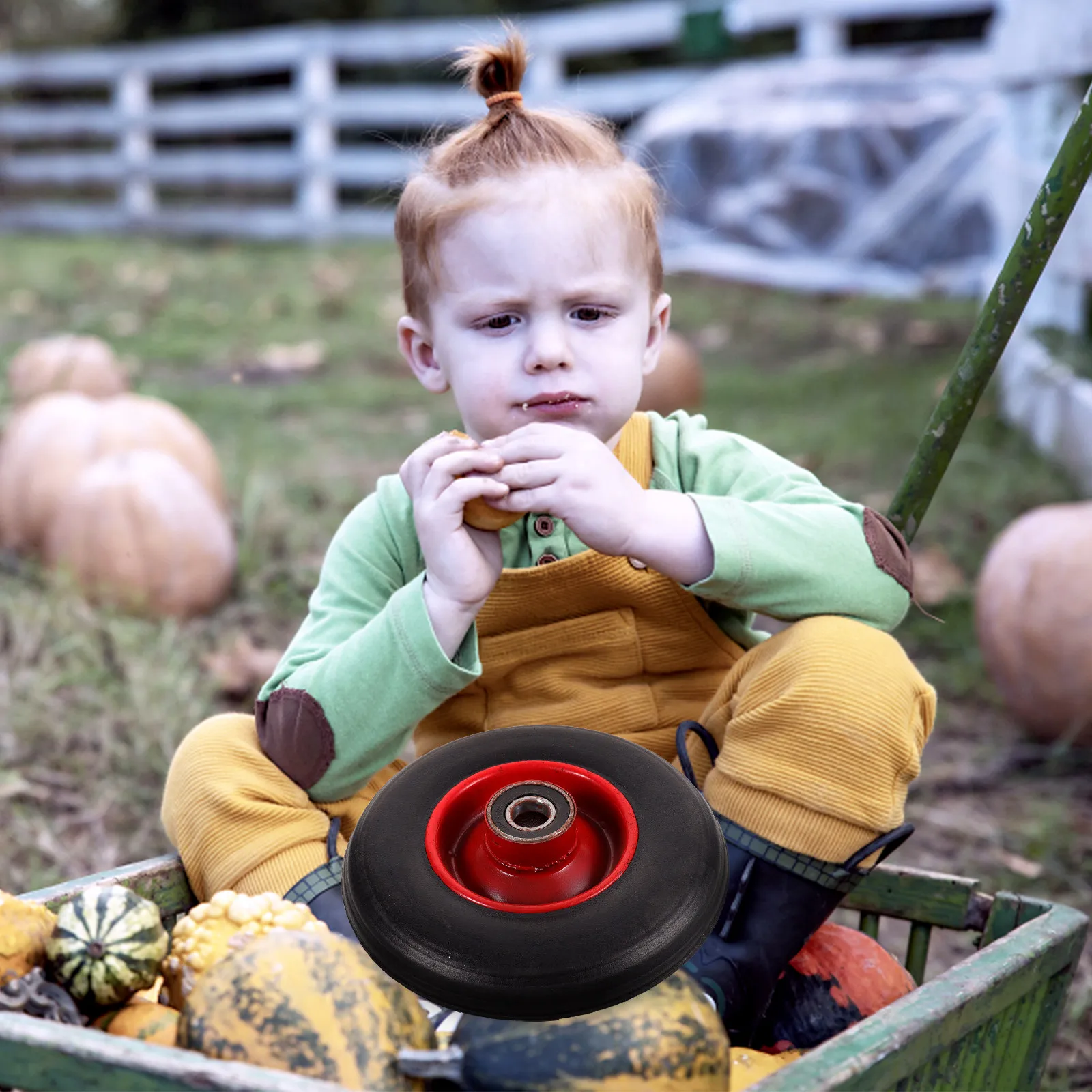 Garden Cart Solid Rubber Wheel Puncture Proof Replacement Tire Durable Quiet Wheelbarrow Trolley Wheel