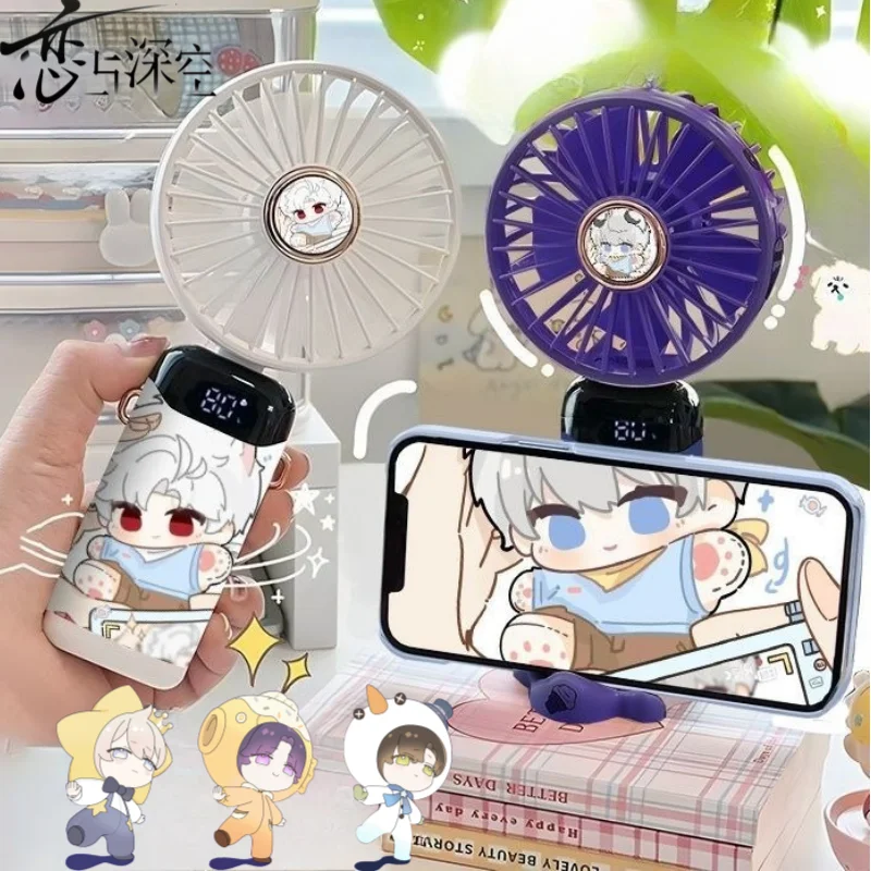 

Love and Deepspace Xavier Zayne Rafayel Sylus Creative Cute Cartoon Portable Fan Creative Game Peripherals Folding Fan Gifts