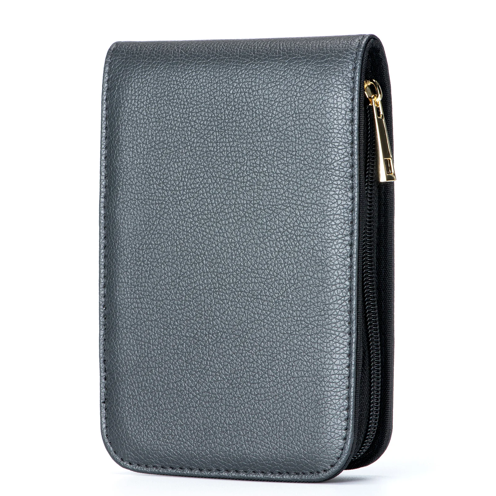 ASVINE 12 grid pen storage bag PU canvas minimalist waterproof dustproof pen case stationery zipper protection collection bag
