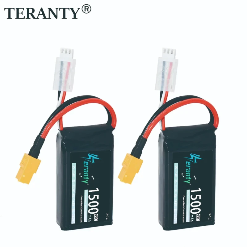 

2Pcs TERANTY 2S Lipo Battery 7.4V 1500mAh 45C With T XT30 XT60 JST for RC Car Boat Quadcopter Helicopter Drone Truck Airplane