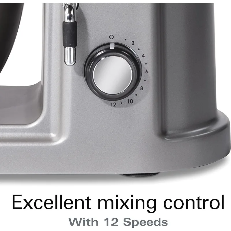 Beach Professional All-Metal Stand Mixer with Specialty Attachment Hub, 5 Quart Bowl, 12 Speeds, Includes Flat Beater,