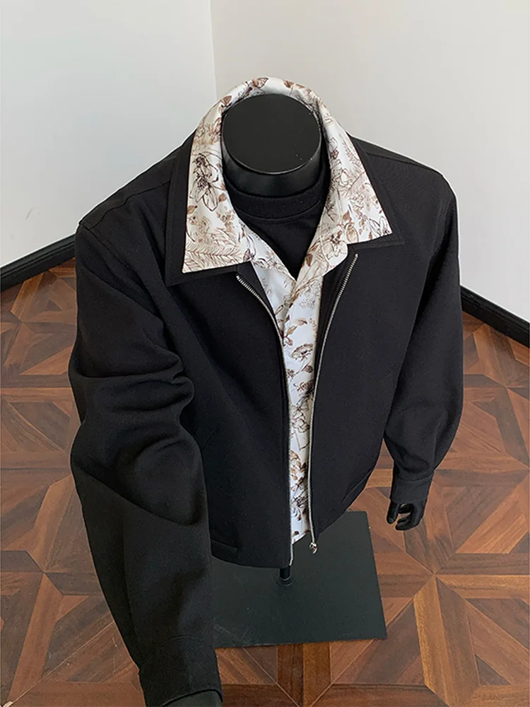 

Мужская куртка Cleanfit с цветочным воротником, осенняя, с лоскутным дизайном, премиум-качество, воротник-стойка, точная посадка