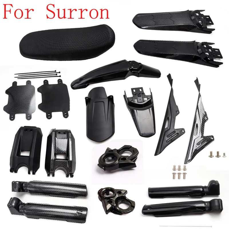 Product image for For Surron Light Bee Water Transfer Carbon Fiber Extended Tail Rear Fender Front Mudguard Battery Cover SUR-RON Accessories