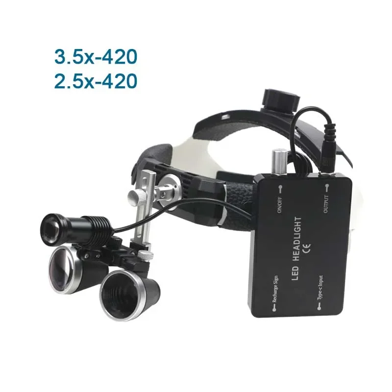 2.5X/3.5X Headband Medical Surgery Loupes Dental Head Light Dental Instrument