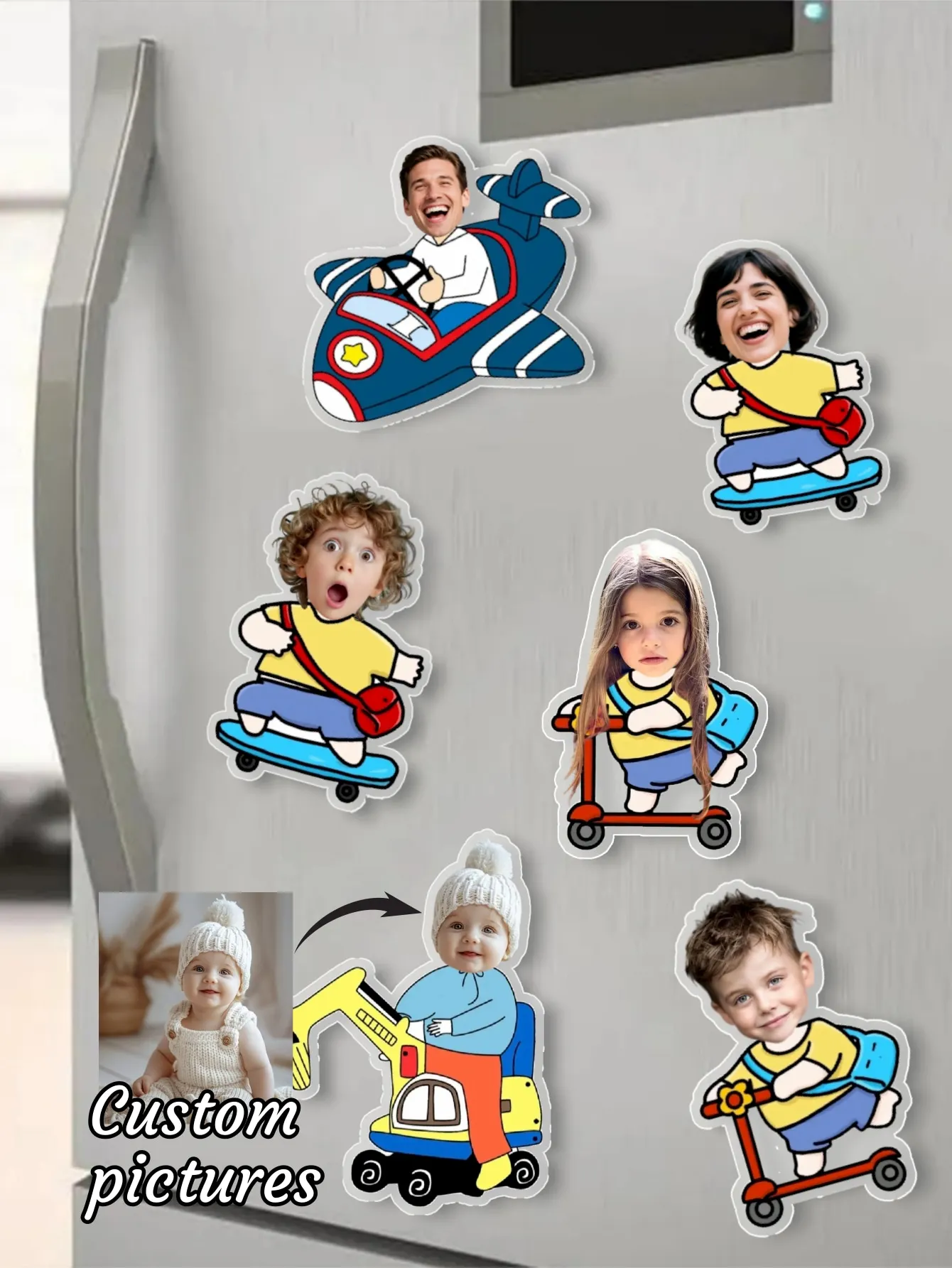 1pc Customized Cartoon Airplane Refrigerator Decoration Magnet Funny Tricky Friend Birthday Gift Customized Refrigerator Magnet