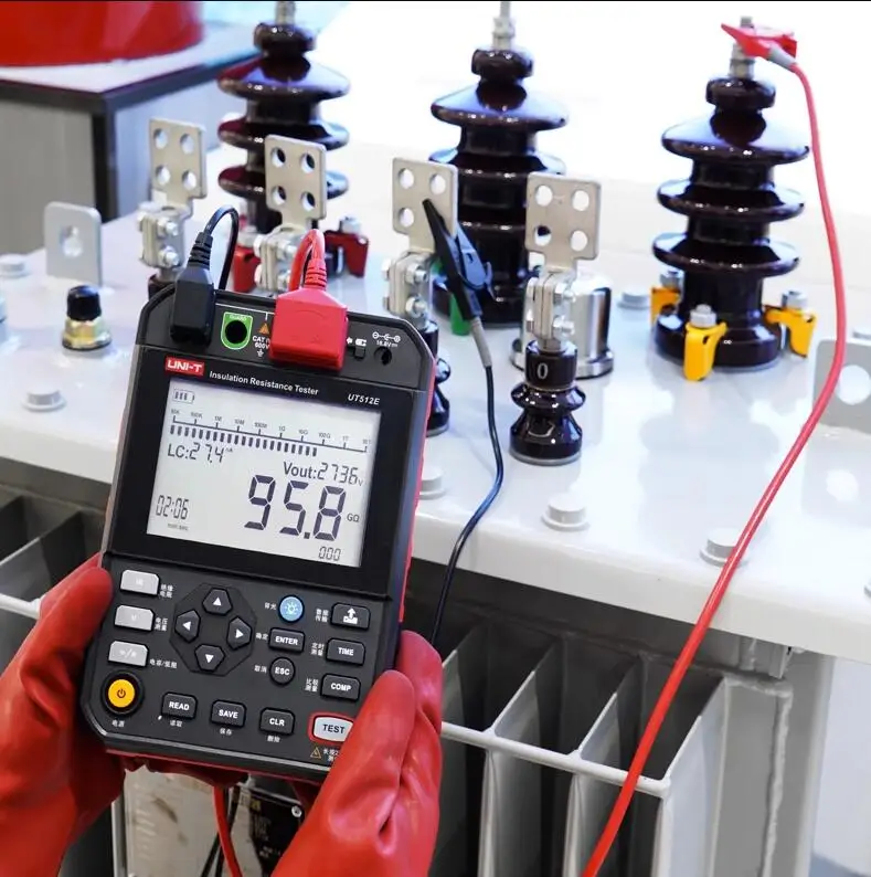 Imagem -06 - Uni-t-isolamento Resistência Tester Medidor Digital Megohmmeter Ohm Armazenamento de Dados Ut512d Ut512e 2.5kv