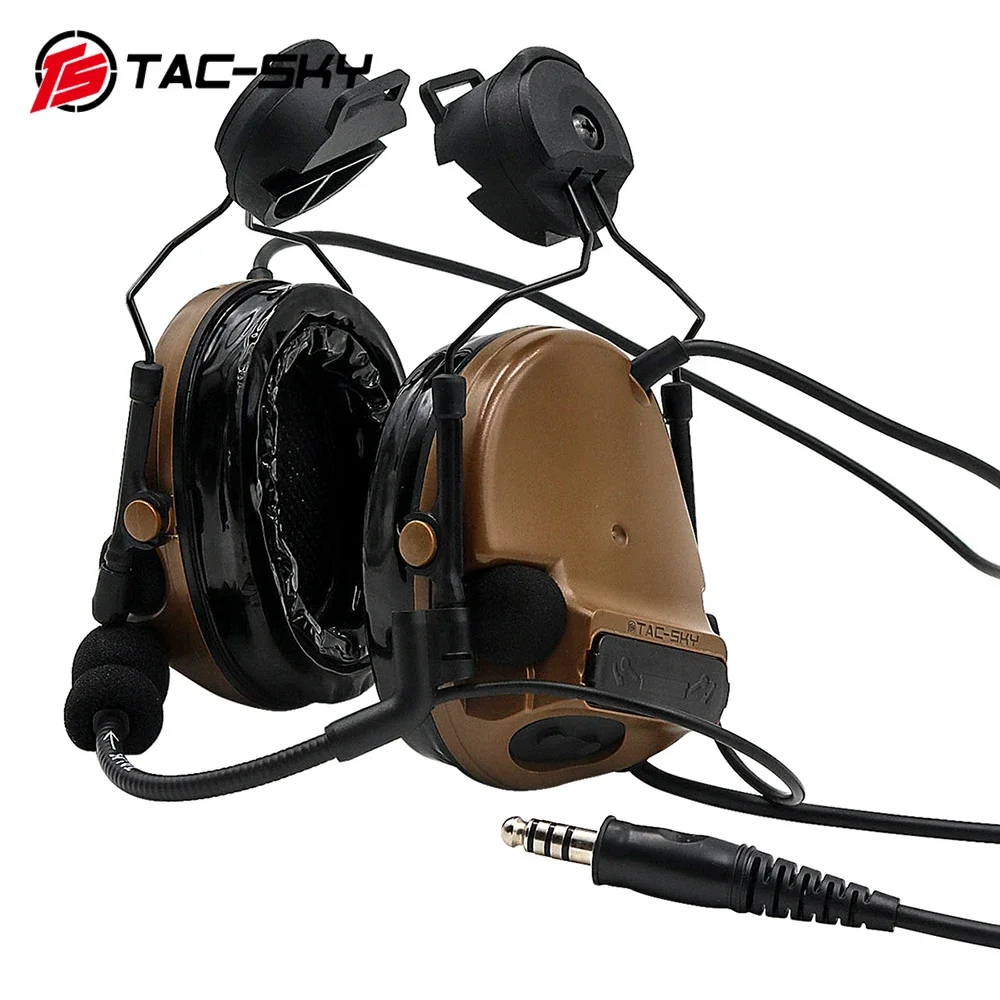 

TS TAC-SKY Tactical Headset COMATC III Helmet ARC Track Mount Edition Silicone Earmuffs Noise Canceling Pickup Headset