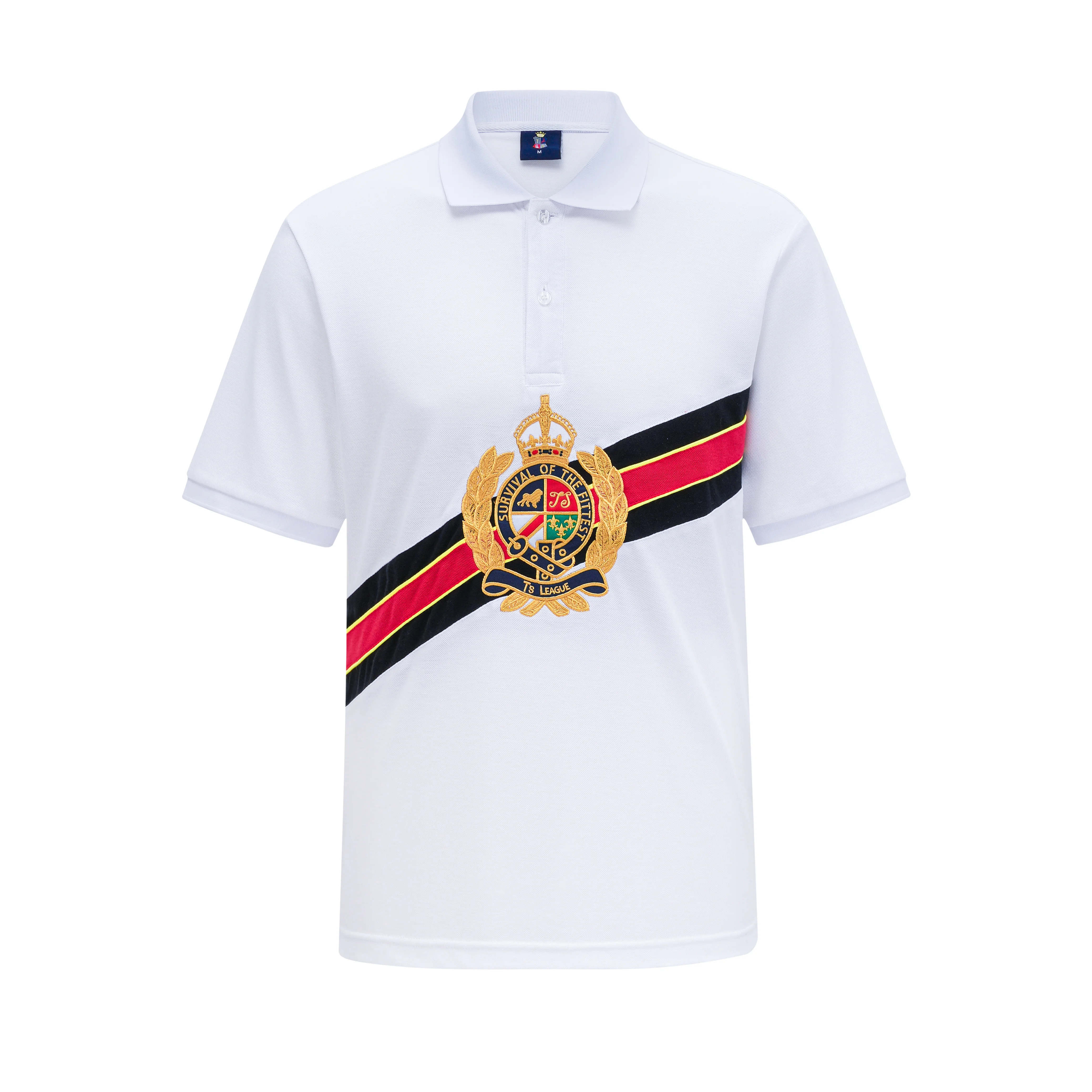 TS White Men Polo Shirt Brand Embroidery Short Sleeve Casual Sports Classic Striped Collar T-SHIRT Plus Size XS- 7XL