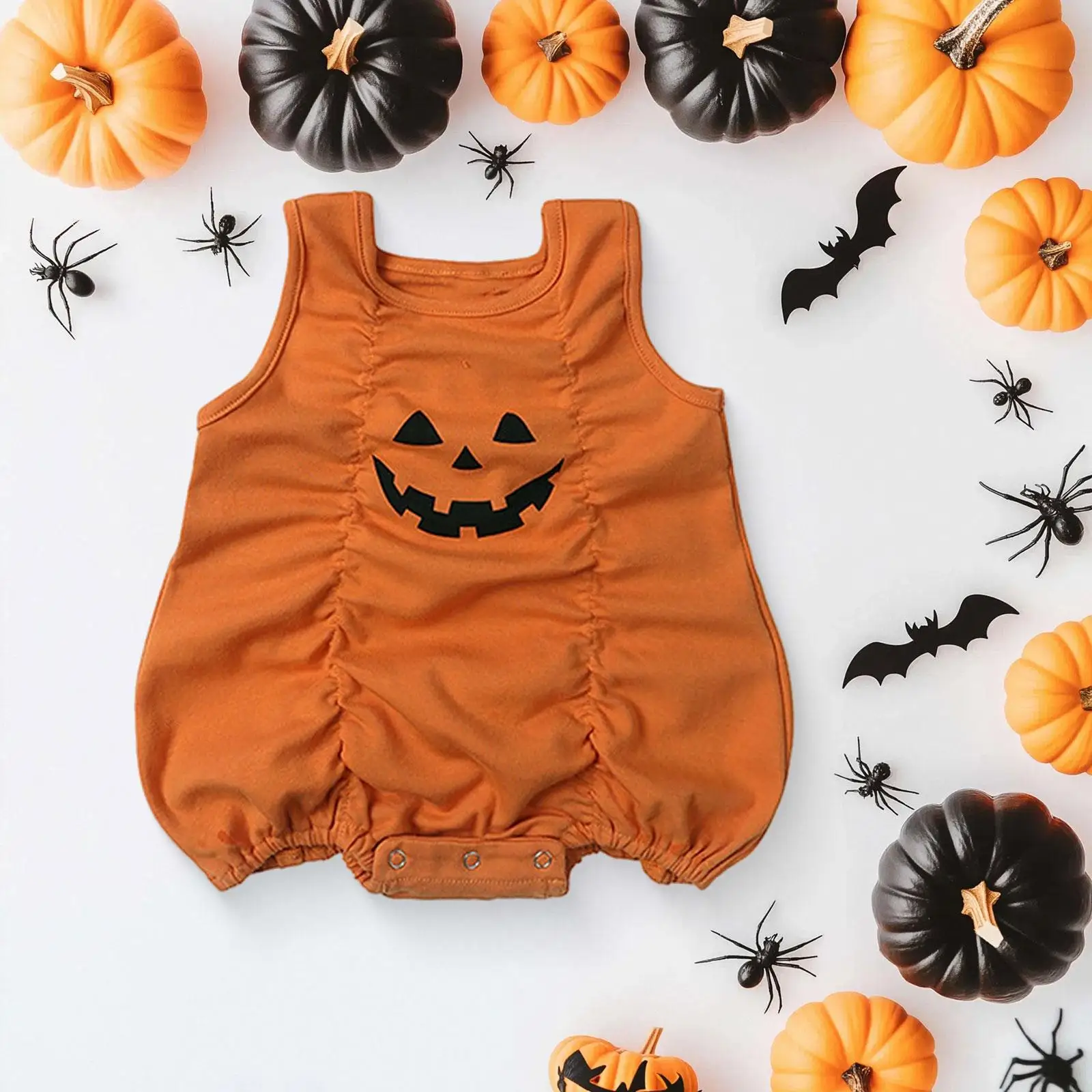 

Halloween Baby Girl Outfit Fall Outfits Sleeveless Festival Onesie for Babies Cute Newborn Jumpsuit Pumpkin Romper Baby Bodysuit