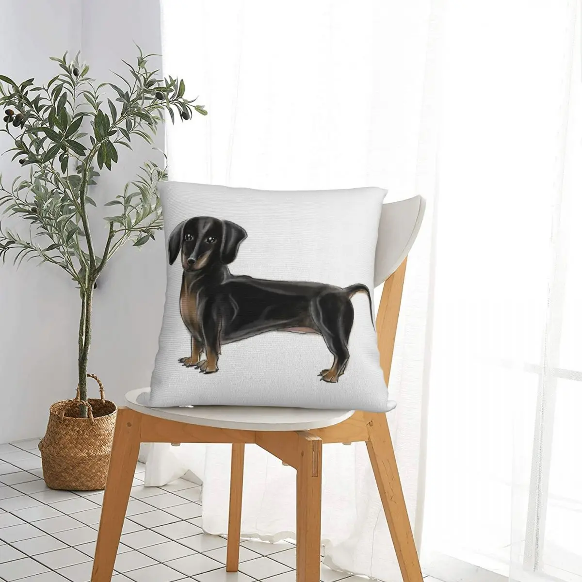 Dachshund Dog Pupy Pillow Case Wiener Sausage Doxie Cushion Cover Fashion Zippered Decorative Pillowcover for Home 40*40cm
