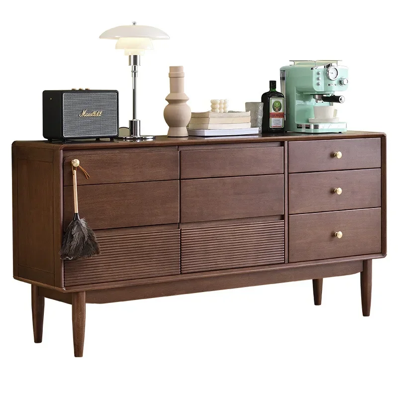 

solid wood nine-chest cabinet, modern simple living room against the wall, entrance cabinet, bedroom storage cabinet