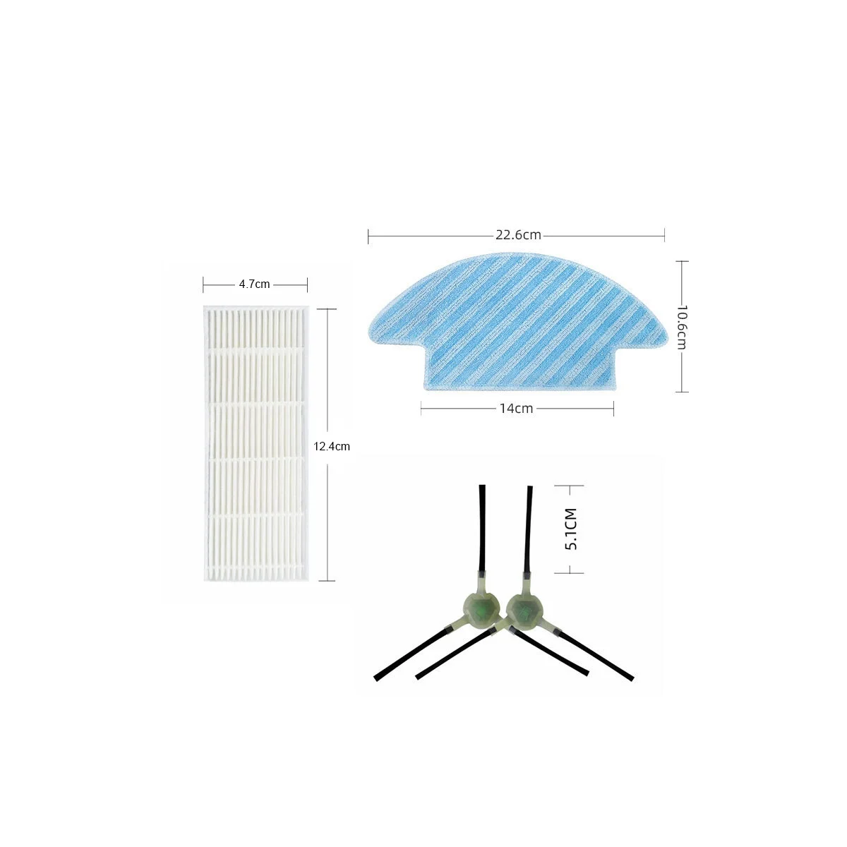 Repuesto de cepillo lateral para Robot aspirador, filtro HEPA, paño de trapo, mopa, piezas de repuesto para Lefant M210, M210S, M210B, M213