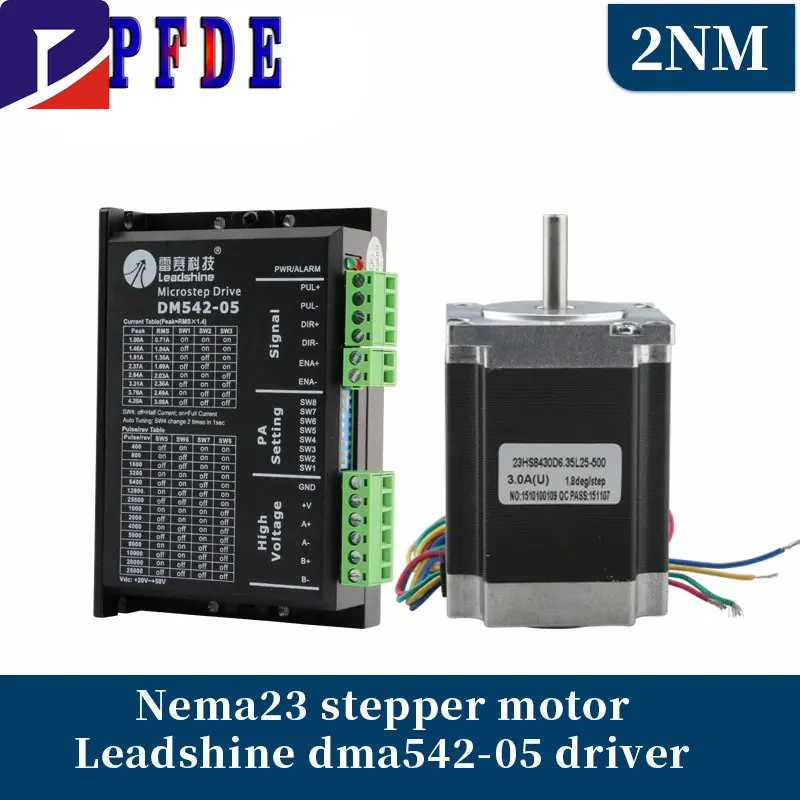 

NEMA23 2NM Close Loop Stepper Motor Kit 57 Motor Shaft 6.35mm 8mm AMP DM542-05 Driver Leadshine Original 20-50VAC 1A to 4A