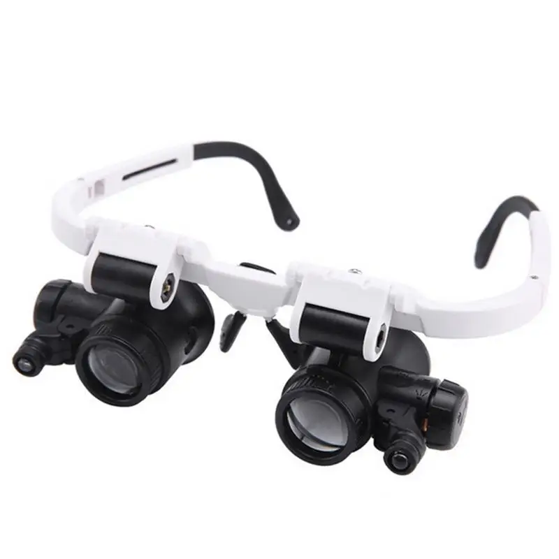 8x 15x 23x Head-mounted Magnifying Glass With Led Lamp Illuminating Microscope Lens For Precision Repair Work Inspections