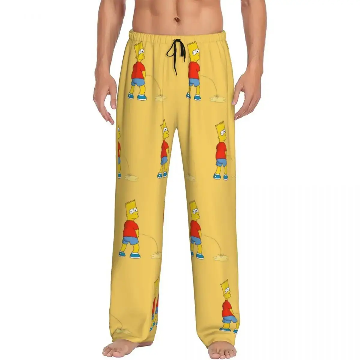 Pantalones de Pijama Personalizados con Diseño de los Simpson para Hombre, Ropa de Dormir, Pantalones de Descanso Elásticos con Bolsillos