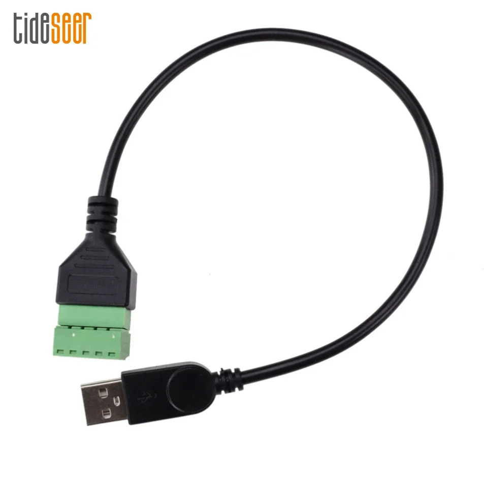 

500pcs USB 2.0 A Male to 5Pin Female Bolt Screw Connector with Shield Terminal Plug Adapter Cable