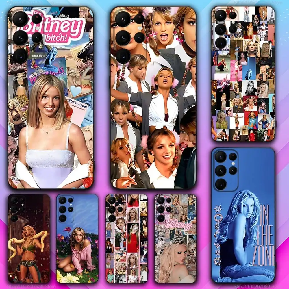 

B-Britney Singer SpearsS Black Soft Skin-friendly For Samsung S20,S21,S22,S23,Fe,S24,S25,S30,Lite,5G,Ultra,Plus Phone Case