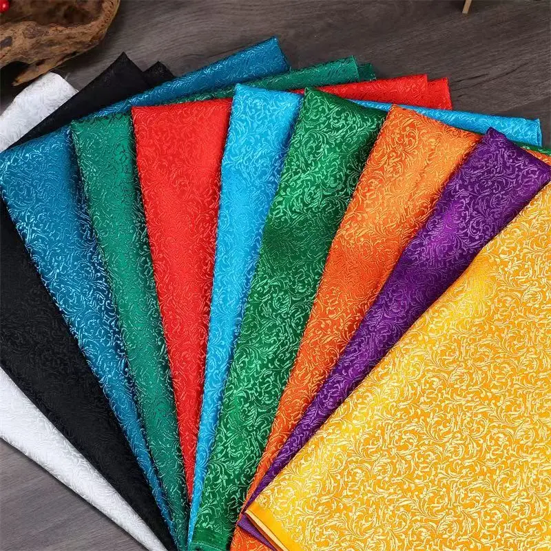 

75X500CM Brocade Jacquard Wheat Flower Design Damask Fabrics Sewing Quilting Skin-friendly Silk Satin DIY Craft Cheongsam Kimono